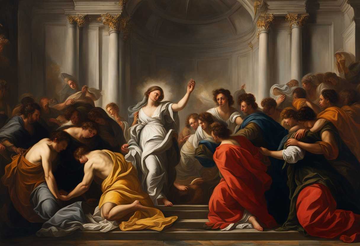 Amidst-chaos-individuals-in-prayer-sunlight-breaks-through-clouds-embodying-resilience-and-hope_xesf