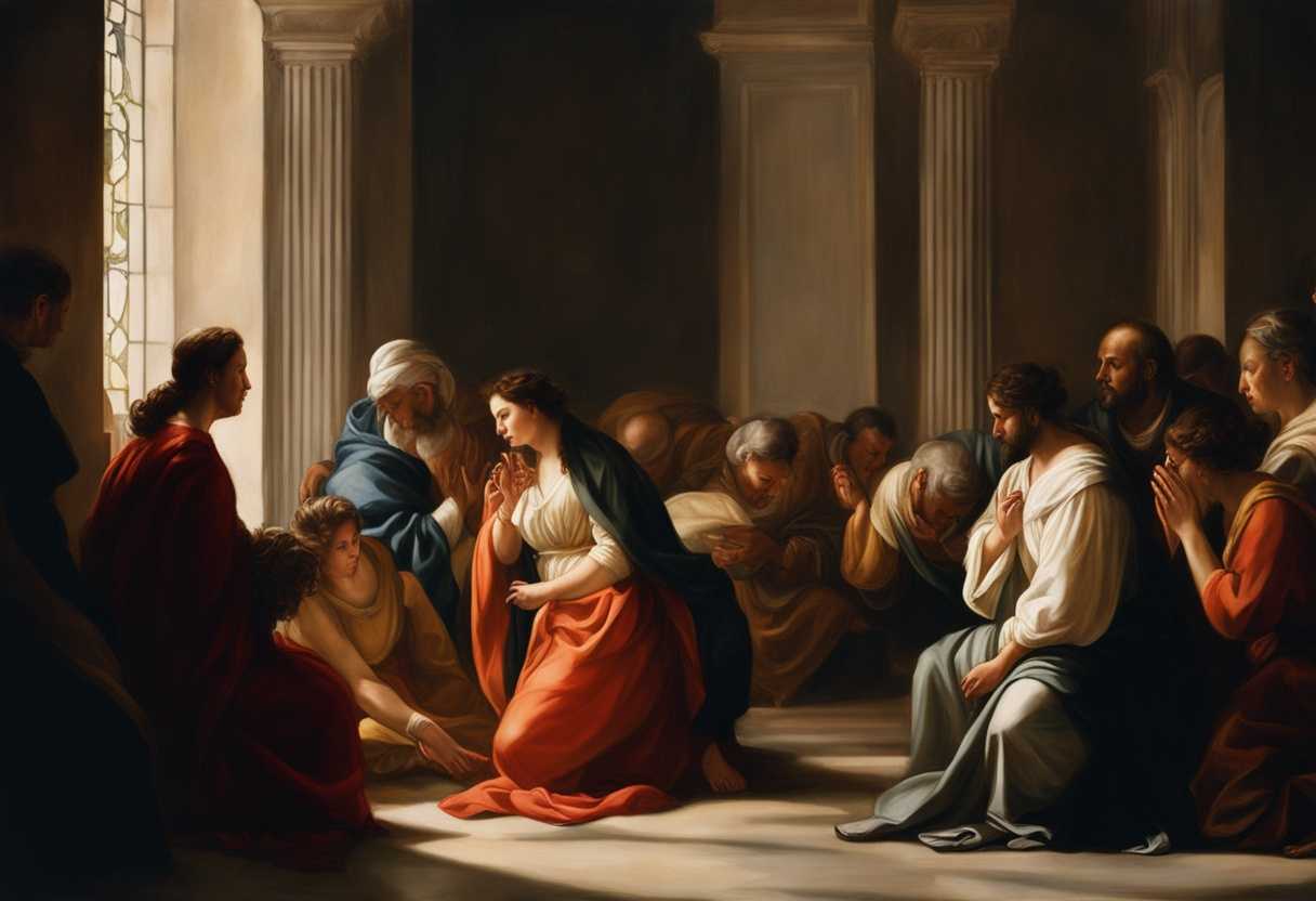 A-diverse-group-of-individuals-bathed-in-soft-light-praying-together-with-serene-expressions_vywe