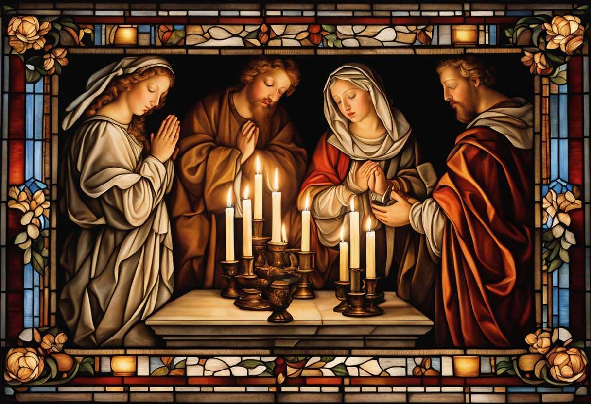 A-serene-candlelit-prayer-scene-stained-glass-patterns-illuminating-hopeful-reverent-faces_biym