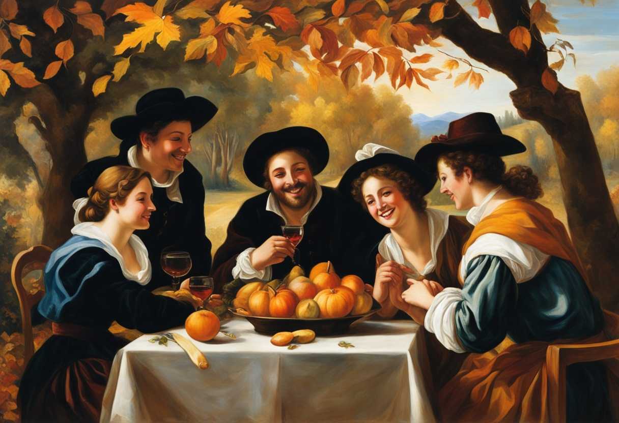 Friends-gather-around-a-rustic-table-sharing-laughter-and-warmth-under-autumn-sunlight_exkk