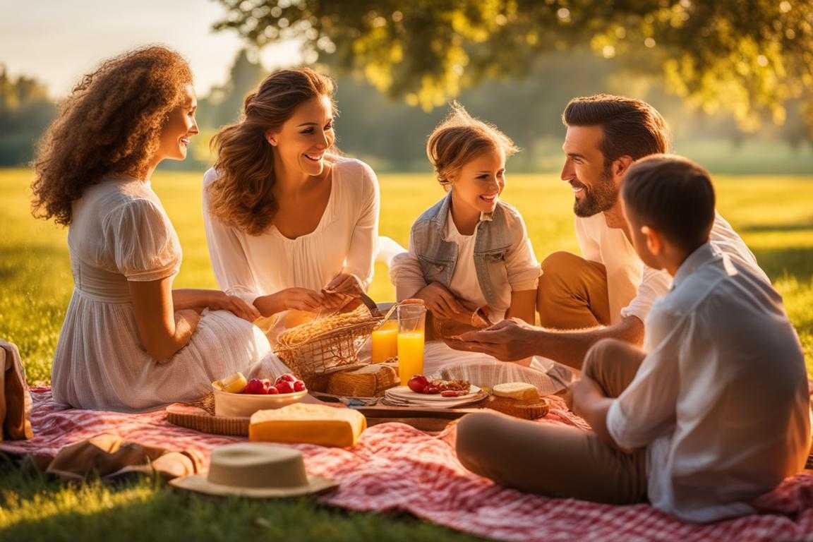 family-enjoying-picnic-in-park-father-grilling-mother-setting-up-picnic-blanket-children-playing-