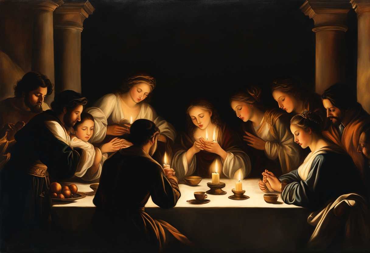 Candlelit-prayer-gathering-serene-faces-clasped-hands-whispers-of-devotion-seeking-divine-connec_gdfb