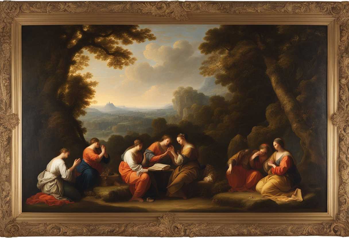 Individuals-in-prayer-surrounded-by-nature-embodying-healing-unity-and-serene-devotion_fzmf