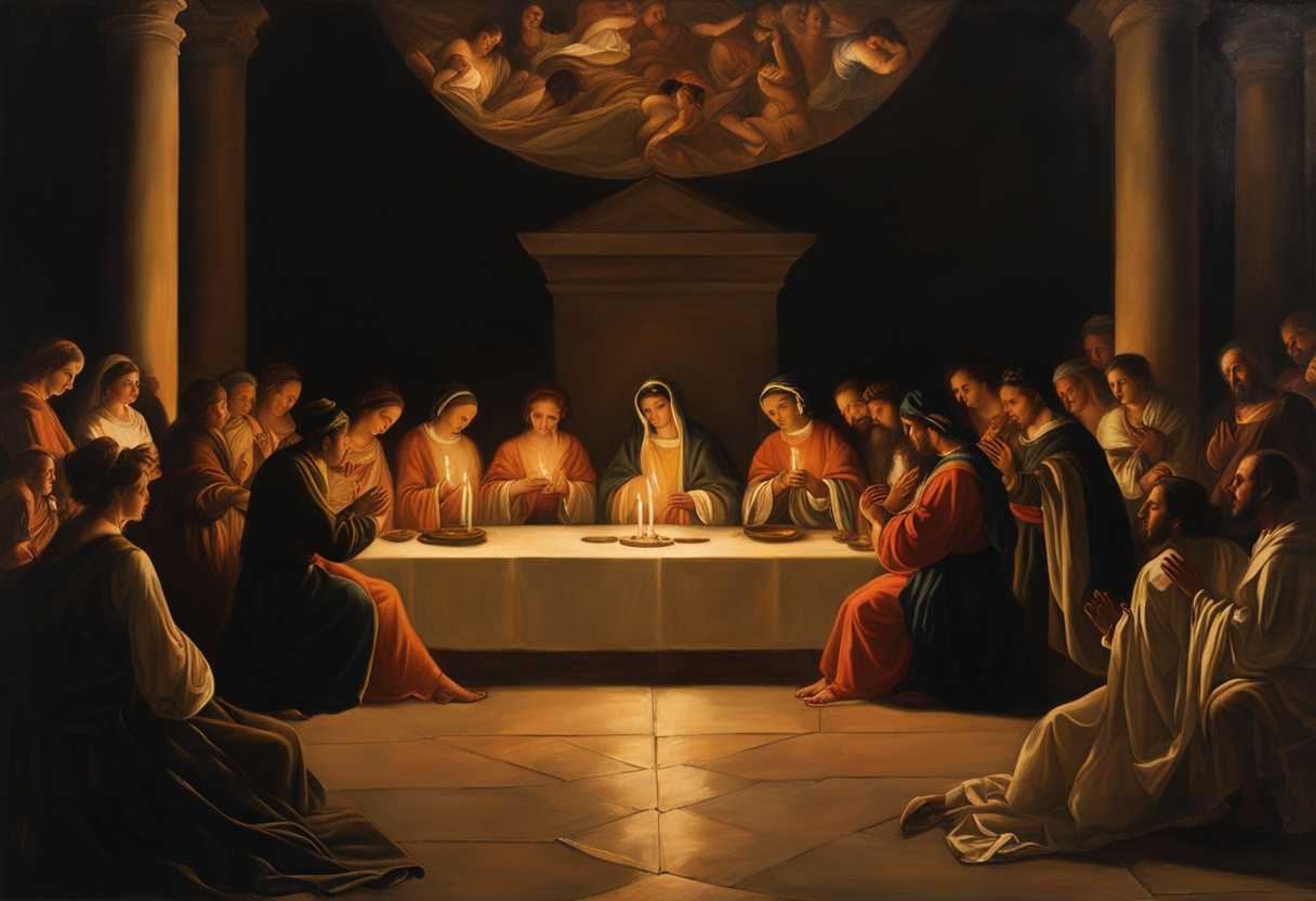 Candlelit-prayer-circle-uplifted-faces-clasped-hands-whispers-of-hope-community's-sacred-moment_gvcf