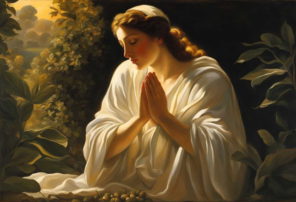 A-serene-figure-in-prayer-bathed-in-golden-sunlight-surrounded-by-lush-greenery_hnjy