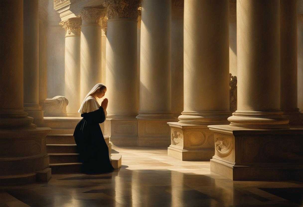 prayer-light-truth-solemn-hands-clasped-heads-bowed-reverence-soft-warm-light-peace-serenit