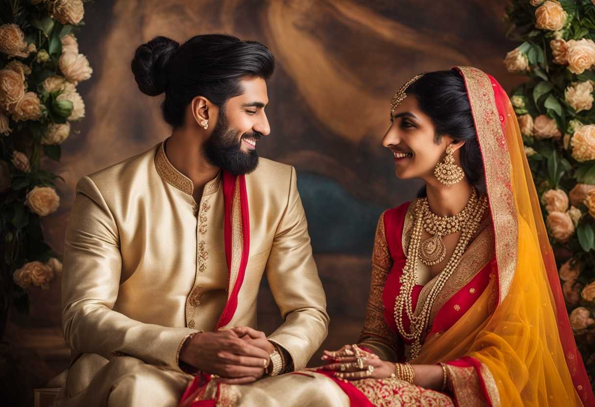Couple-sharing-tender-moments-vibrant-Punjabi-attire-traditional-decor-warm-family-atmosphere-jo_dnrj