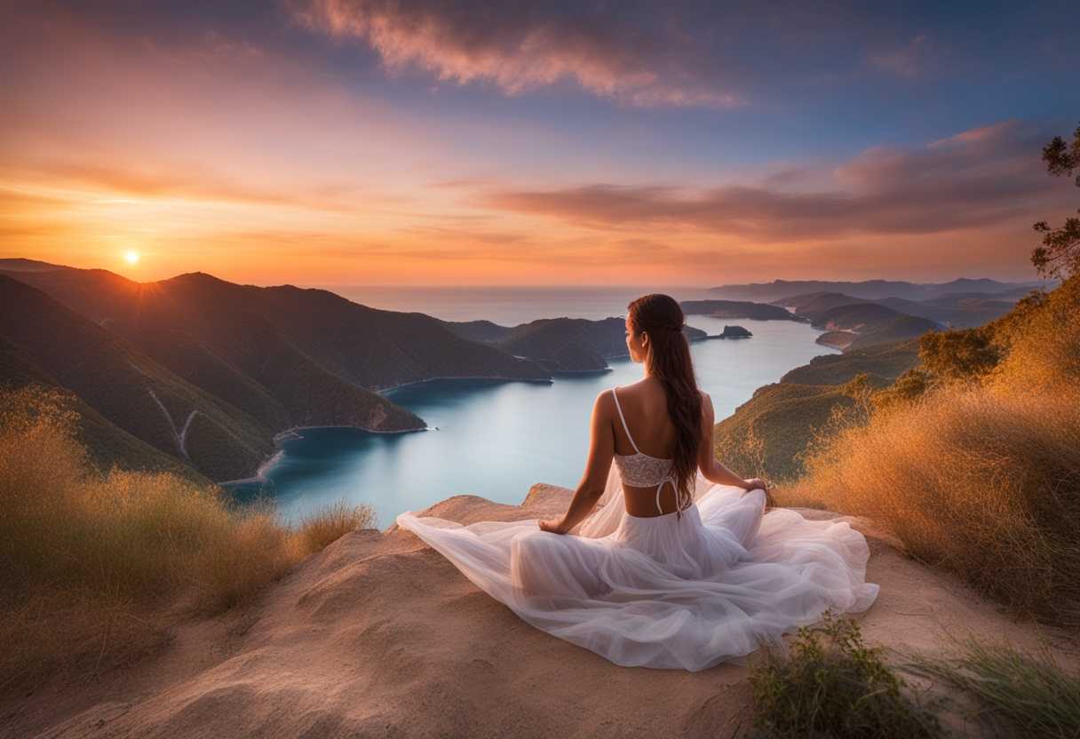 Serene-landscape-at-sunset-gentle-waves-lapping-peaceful-figure-meditating-soft-colors-tranquil-_hkab