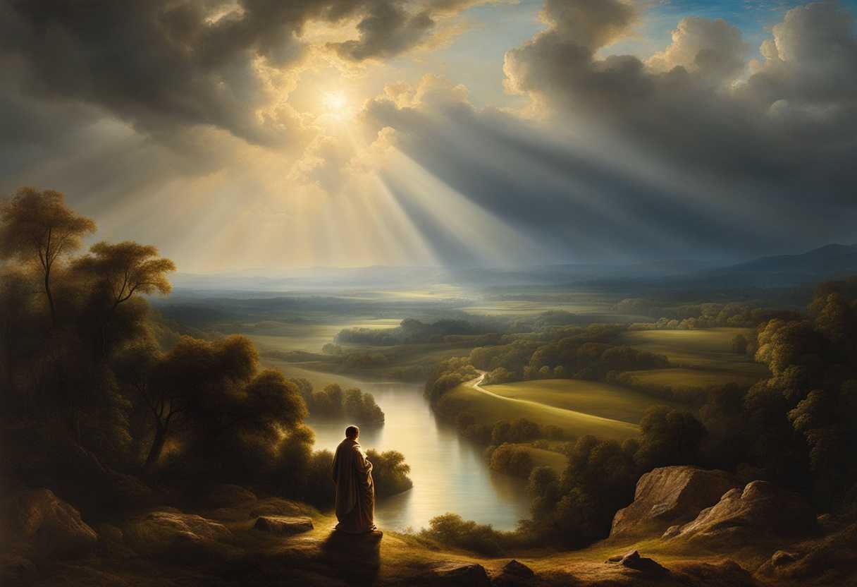 Serene-landscape-radiant-light-breaking-through-clouds-a-figure-in-prayer-hopeful-expression-div_ohpe