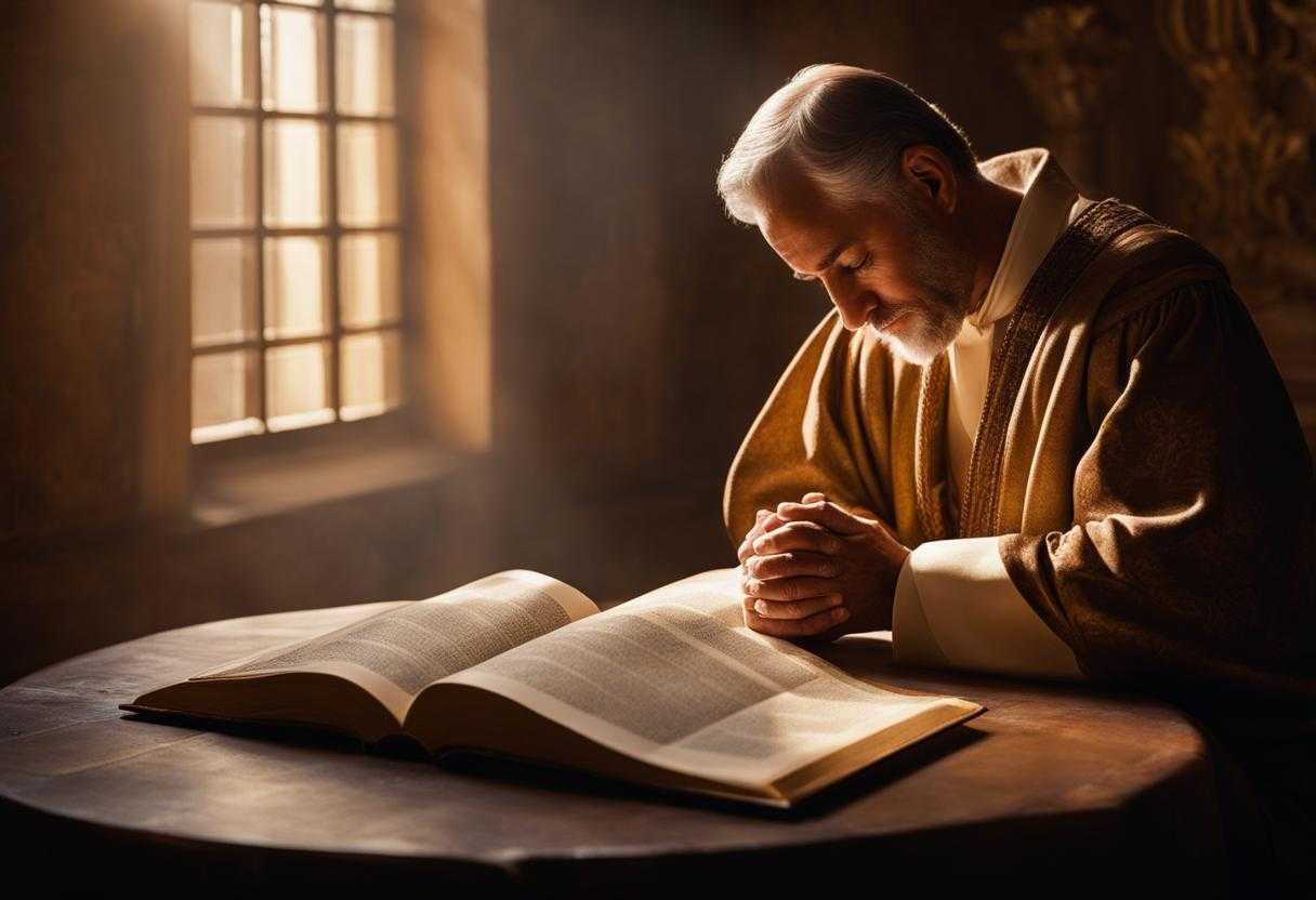 person-praying-religious-text-soft-light-warm-glow-bowed-head-clasp-hands-in-prayer-illuminate