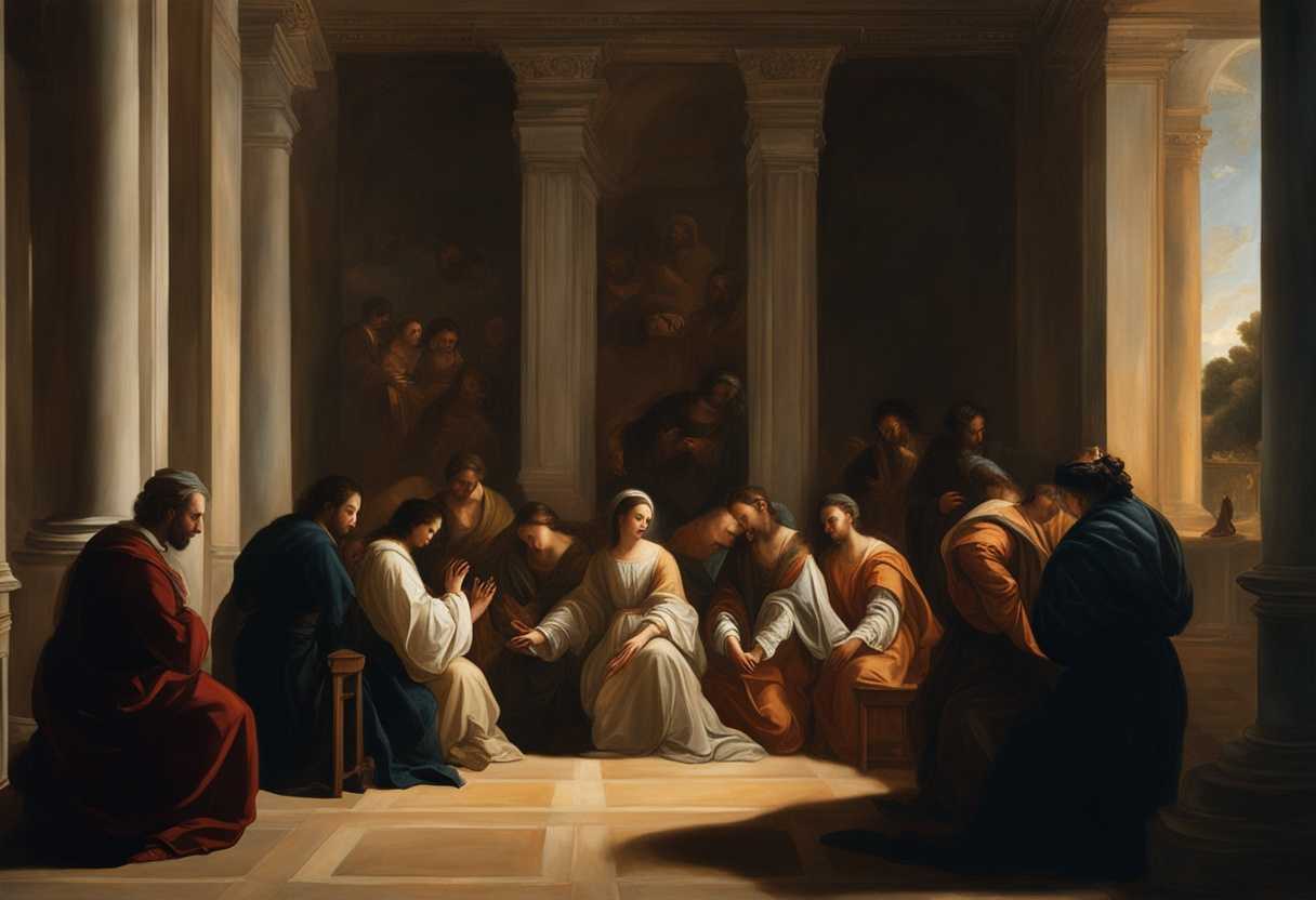 A-diverse-group-of-individuals-pray-together-in-a-softly-lit-room-radiating-peace-and-unity_ojha
