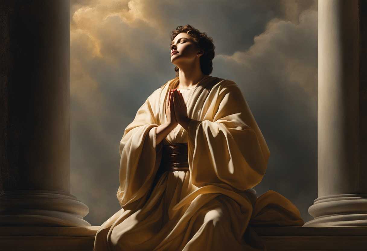 Serene-individual-in-prayer-hands-open-to-the-sky-surrounded-by-soft-light-peaceful-atmosphere_xnlk
