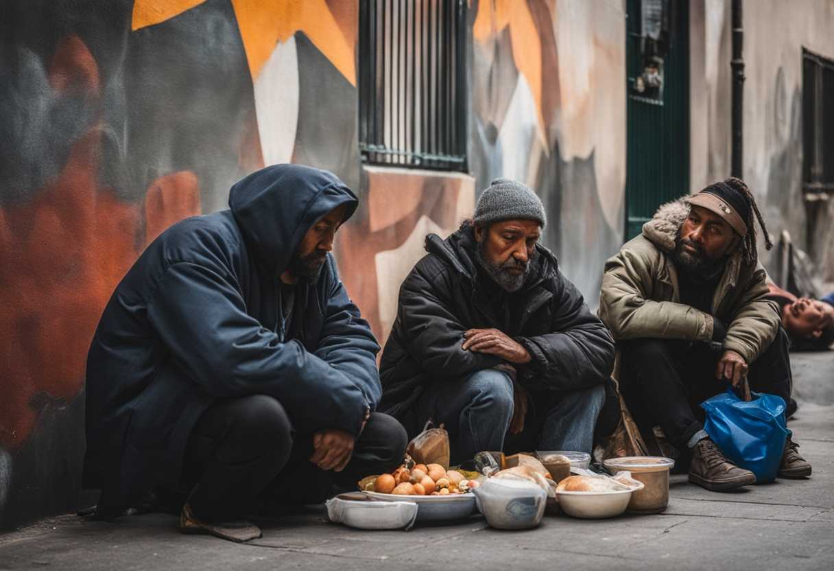 Homeless-individuals-find-solace-in-a-tight-knit-community-sharing-food-and-shelter-displaying-res_mnff
