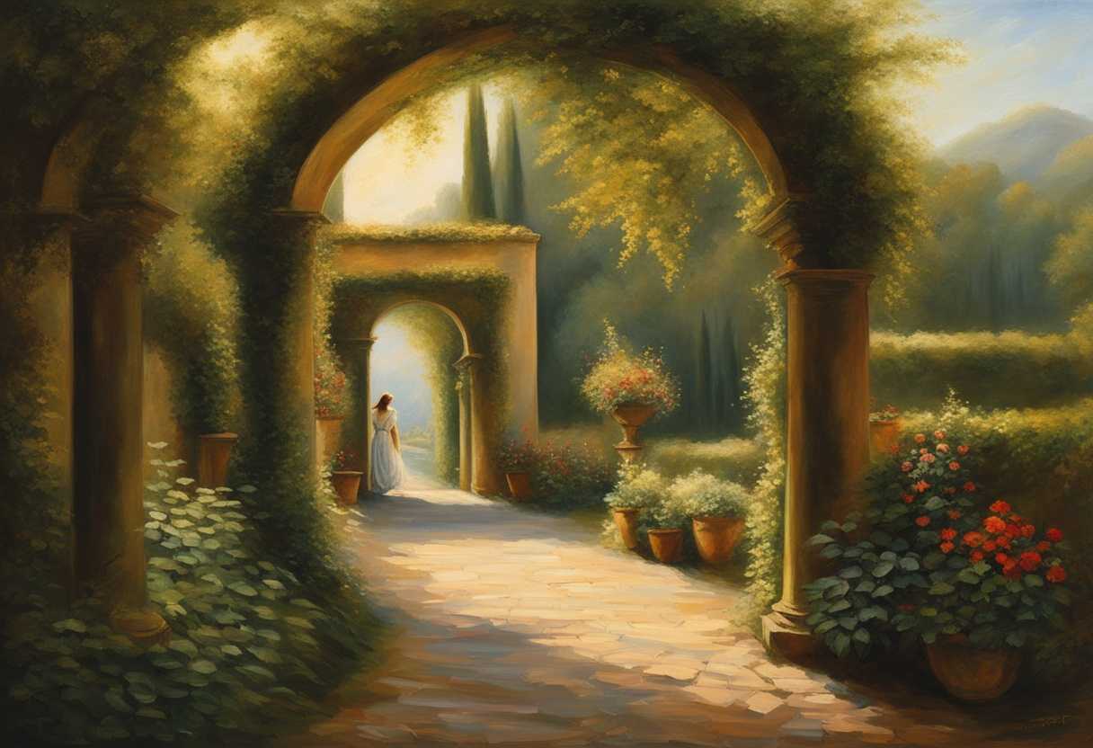 Serene-figure-walking-a-tranquil-path-surrounded-by-lush-greenery-and-soft-sunlight-peaceful-atmos_tlpt