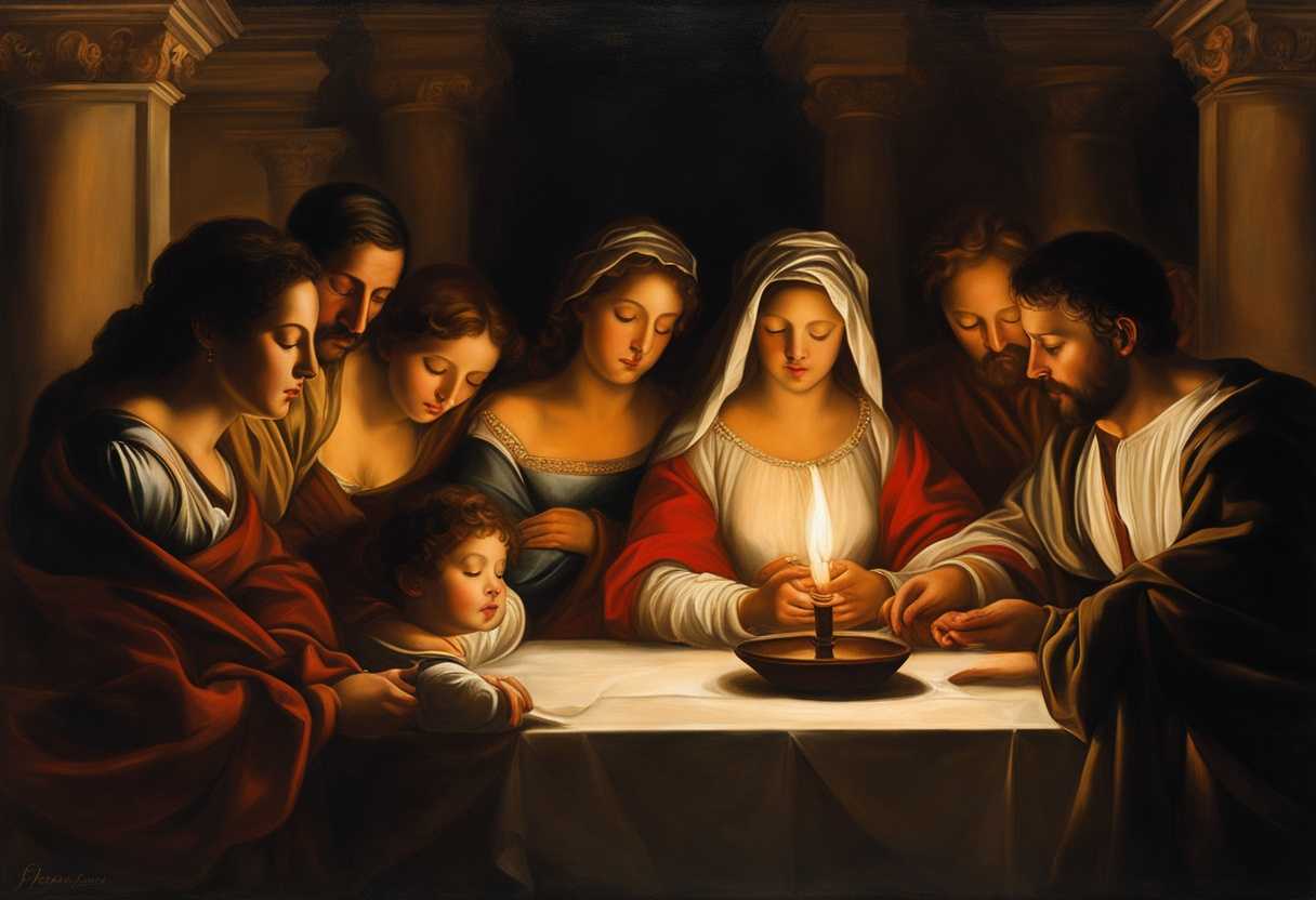 A-family-gathers-in-prayer-faces-aglow-with-hope-and-love-united-in-faith-and-peace_fajv