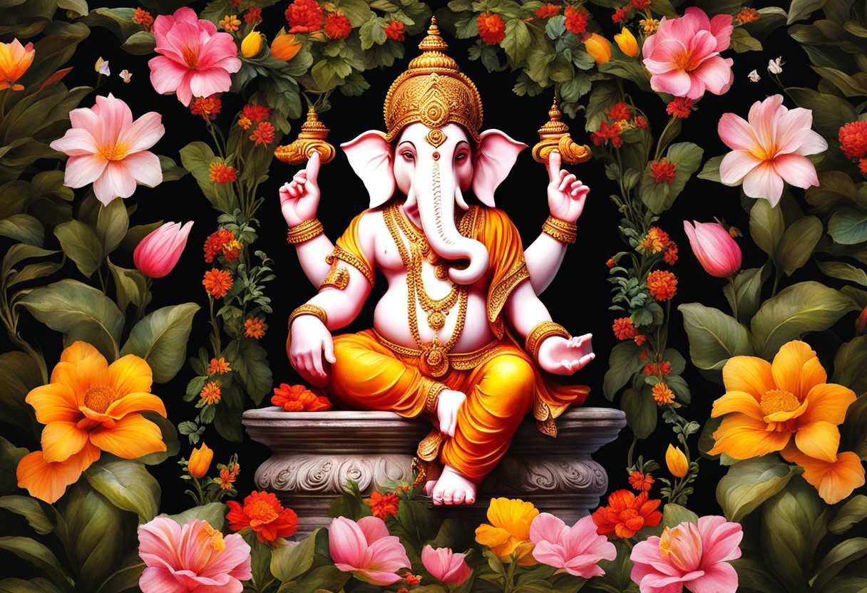 Ganesha-statue-radiating-strength-surrounded-by-vibrant-flowers-symbolizing-patience-and-persevera_zeex