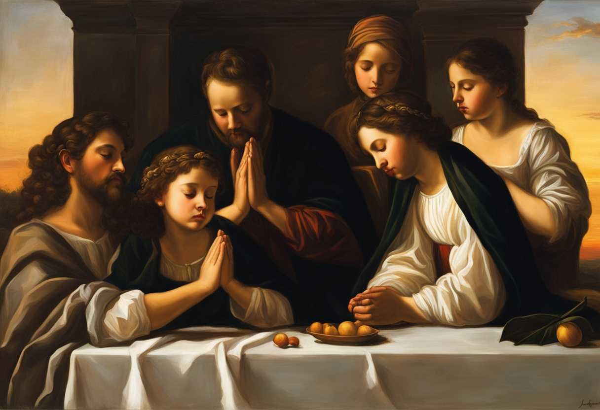 Family-in-prayer-at-sunset-heads-bowed-hands-clasped-united-in-faith-and-connection_tqmr