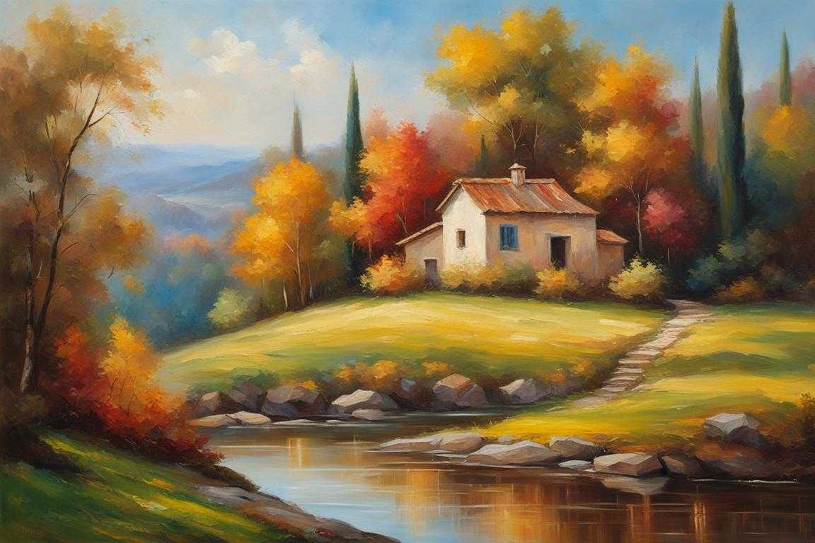 A-beautiful-landscape-painting-with-vibrant-colors-serene-atmosphere-and-natural-scenery-oil-on-c