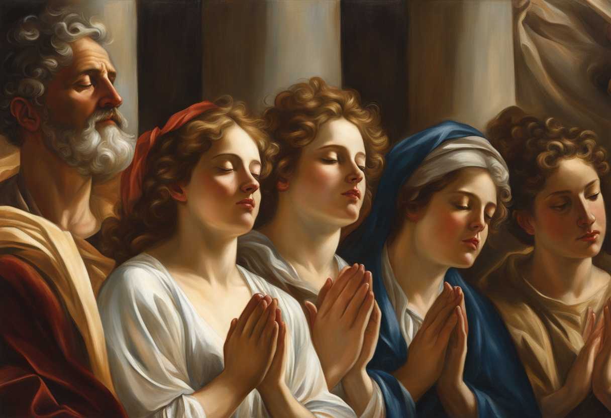 Individuals-in-prayer-hands-raised-bathed-in-soft-sunlight-radiating-hope-and-peace_gjbp