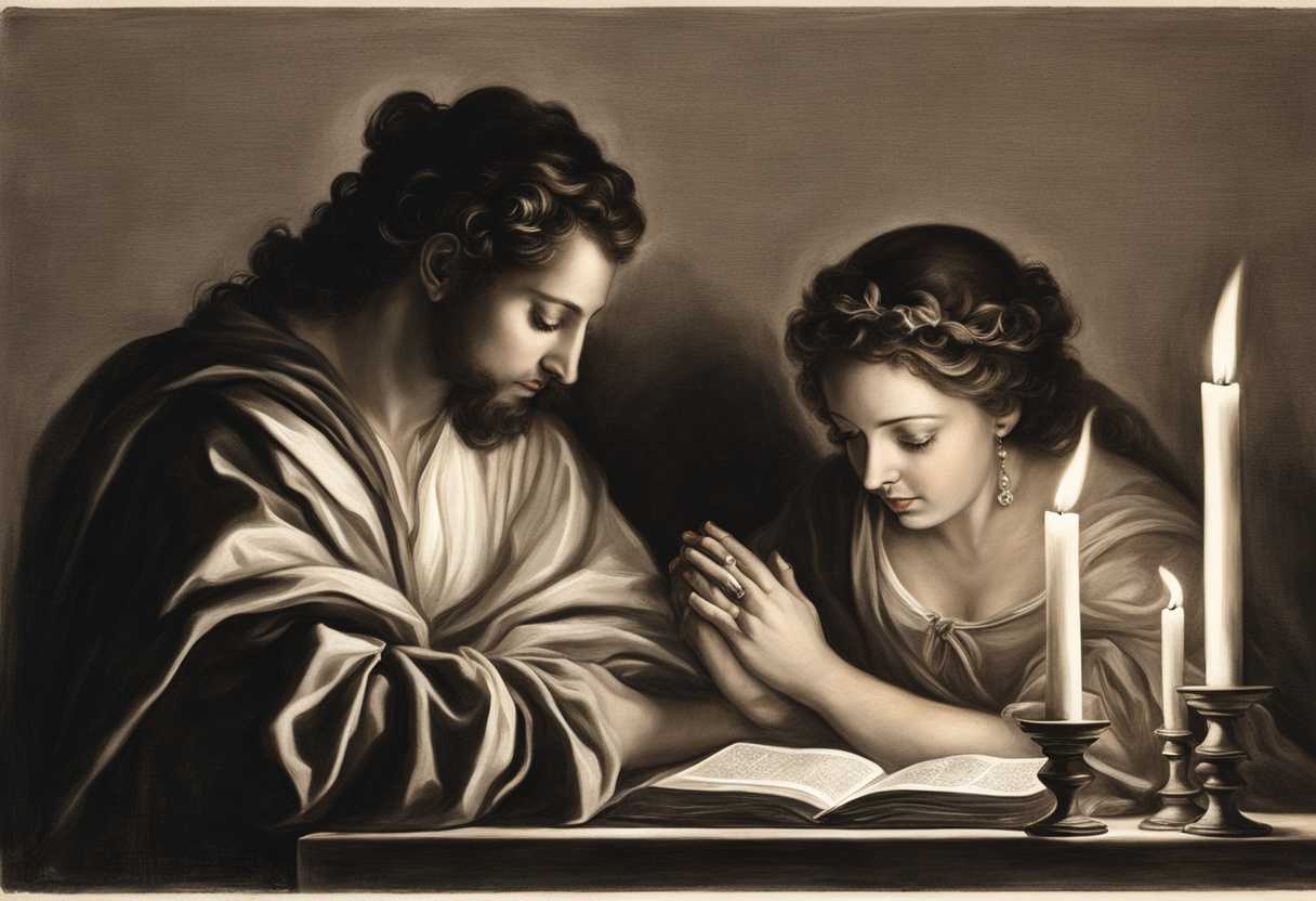 A-married-couple-prays-together-by-candlelight-embodying-unity-devotion-support-and-love_zkjx