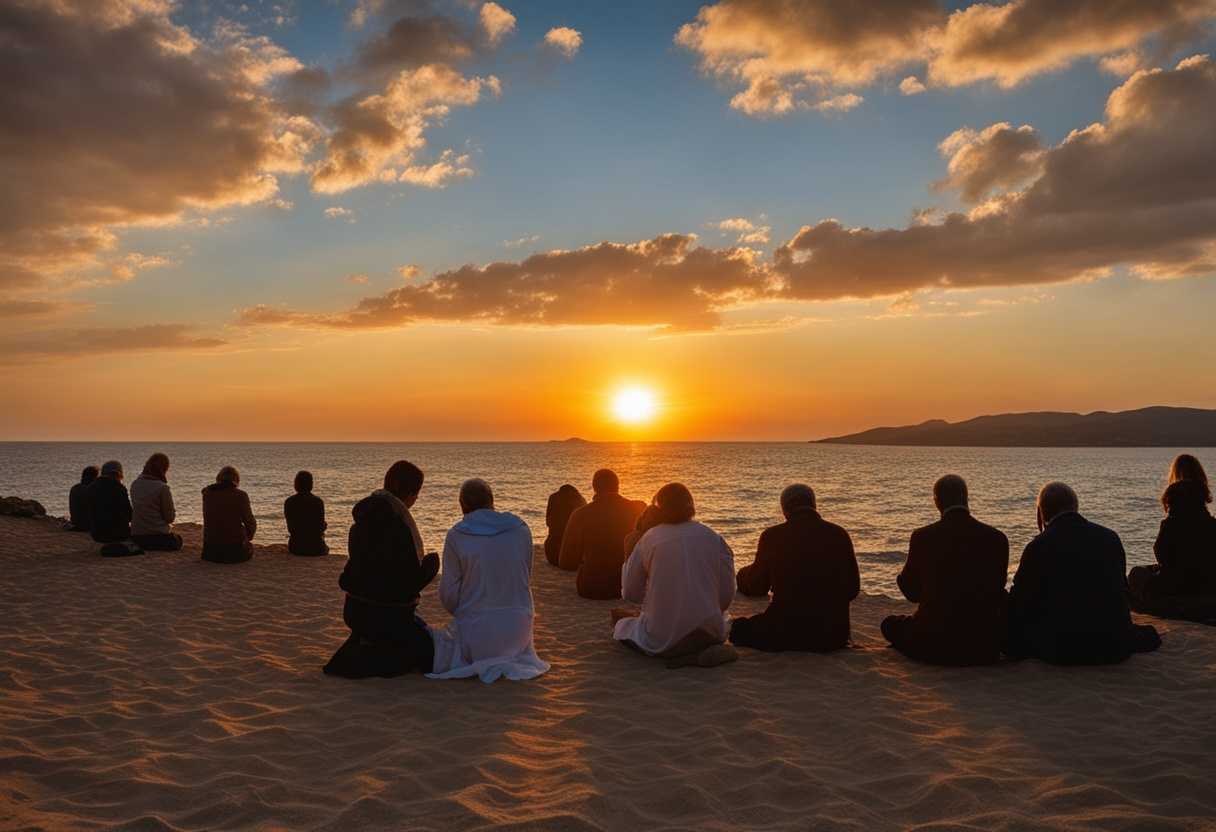 People-gather-in-prayer-at-sunset-faces-serene-united-in-devotion-to-something-greater_ohxb