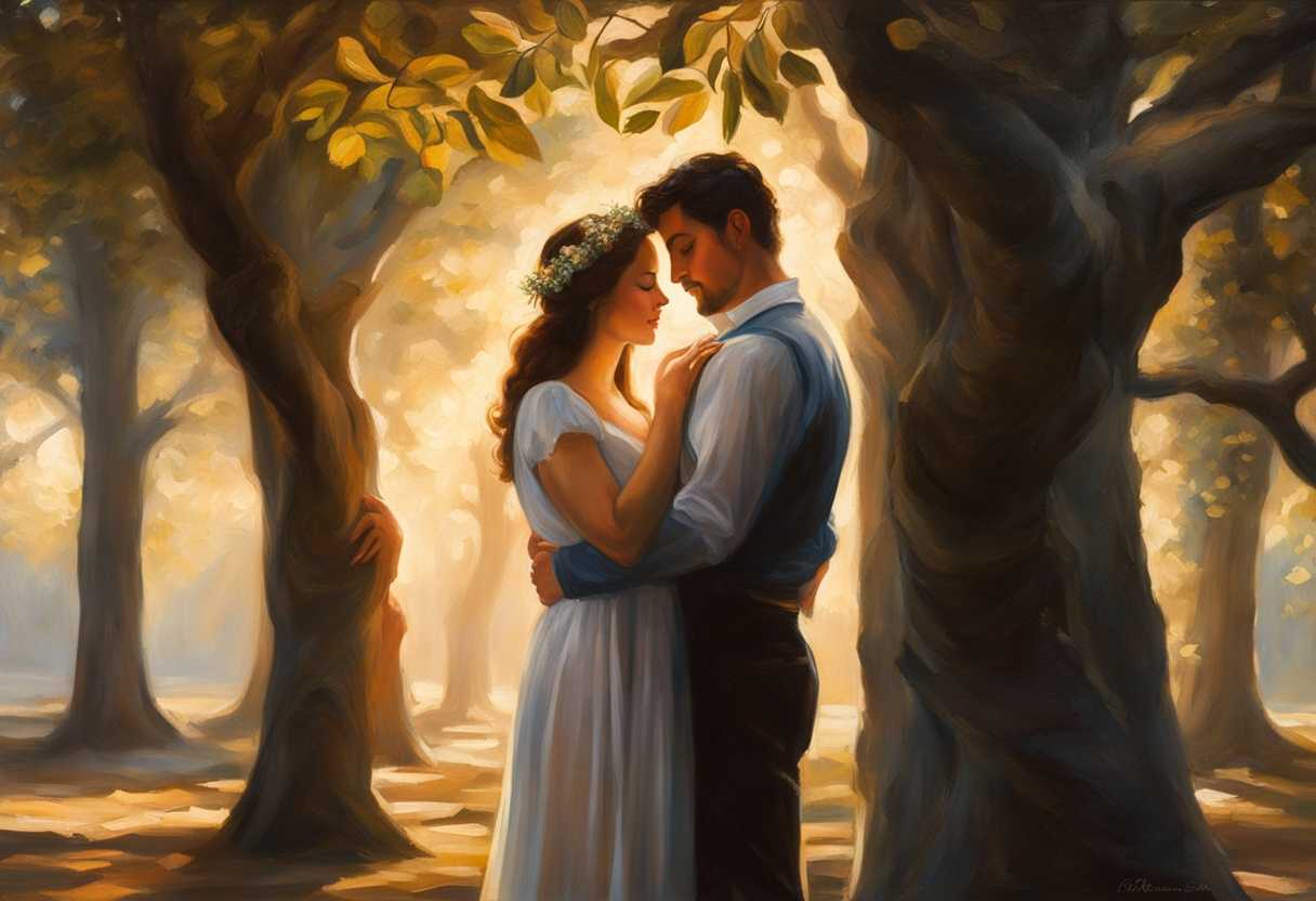 A-couple-shares-a-tender-moment-under-sunlit-trees-radiating-love-and-joy_fqqq