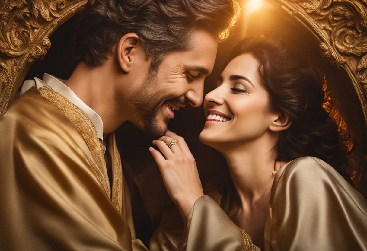 Couple-in-golden-hour-intertwined-fingers-sharing-laughter-and-intimate-smiles-amidst-soft-sunligh_eepc