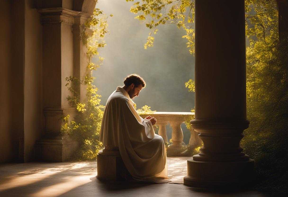 future-husband-serene-setting-head-bowed-in-prayer-hands-clasped-in-reverence-soft-light-filteri