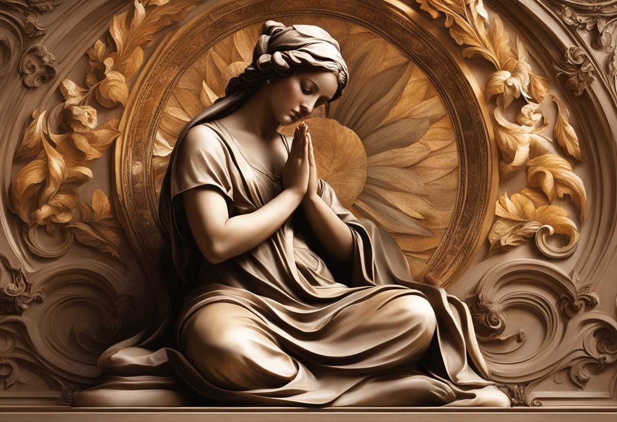 A-serene-figure-in-prayer-enveloped-by-warm-tones-and-symbols-of-purity_eddc