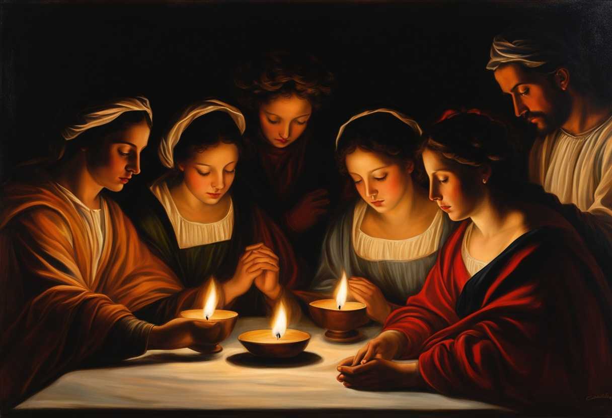Candlelit-prayer-gathering-serene-faces-clasped-hands-vibrant-cloths-unity-in-devotion_irfz