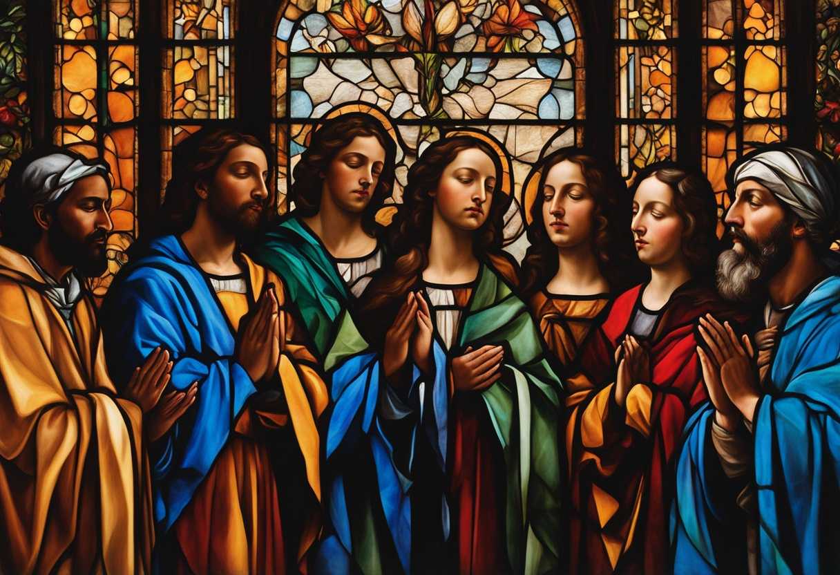 A-diverse-congregation-prays-together-illuminated-by-stained-glass-embodying-unity-and-hope_nwwz