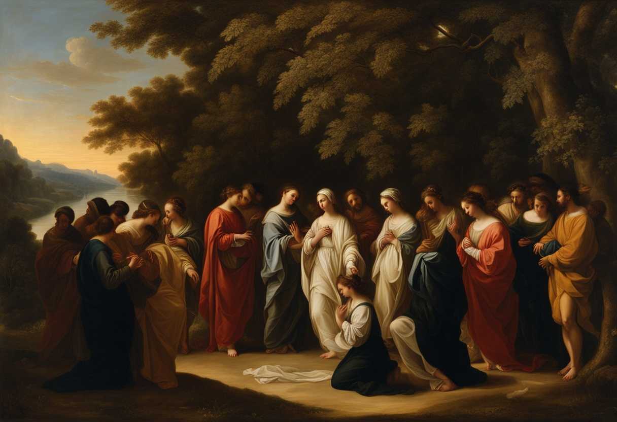 A-serene-gathering-of-diverse-individuals-praying-under-softly-lit-trees-embodying-unity-and-hope_gukr
