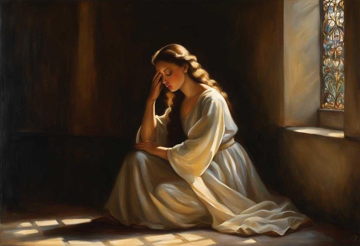 person-praying-kneeling-eyes-closed-hands-clasped-in-prayer-soft-light-from-window-serene-atmos