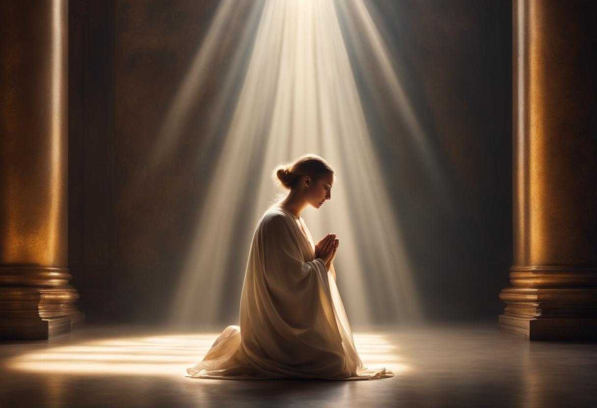 person-praying-beam-of-light-deep-prayer-hands-clasped-head-bowed-soft-ethereal-light-peace-an