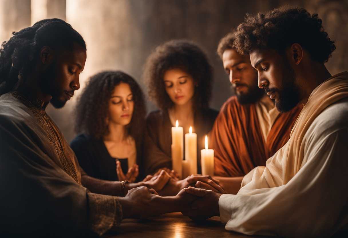 Group-of-diverse-individuals-in-prayer-circle-hands-joined-serene-atmosphere-unity-spiritual-con_echh
