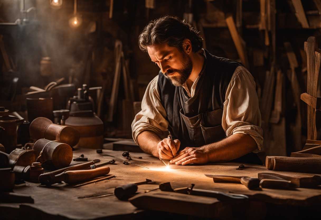 Craftsman-in-a-workshop-surrounded-by-tools-praying-for-safety-warm-light-focused-expression_obzv