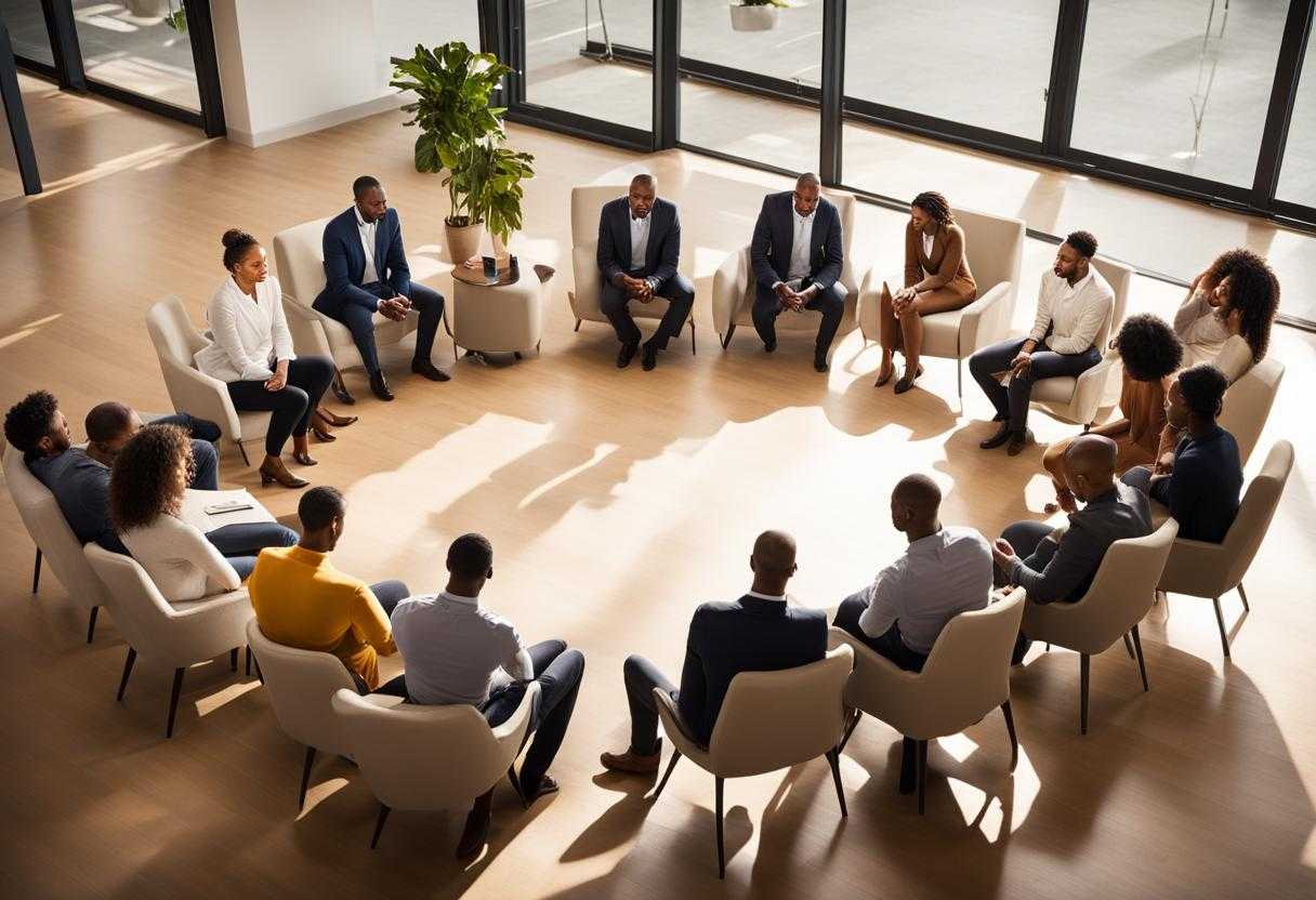 coworkers-in-a-workplace-setting-group-of-coworkers-gather-in-a-circle-heads-bowed-moment-of-unit