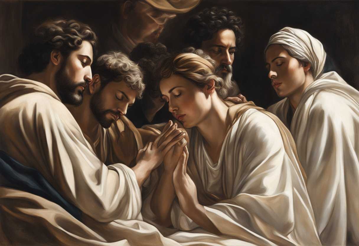 A-diverse-group-of-individuals-bathed-in-gentle-light-pray-together-for-guidance-and-unity_nkdo
