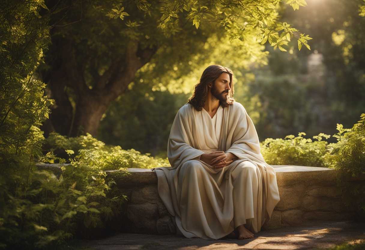 Jesus-in-a-serene-garden-eyes-closed-in-prayer-bathed-in-soft-sunlight-and-tranquility_njpx