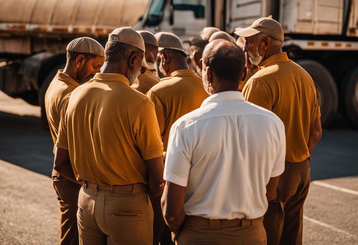 truck-drivers-standing-in-a-circle-heads-bowed-in-prayer-weathered-faces-reflecting-hardships-of-t