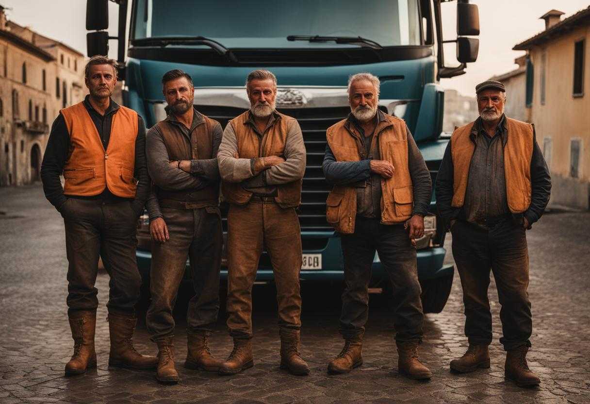truck-drivers-standing-together-weathered-faces-worn-out-work-clothes-sturdy-boots-camaraderie-